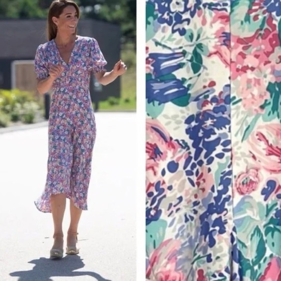 824 Faithful The Brand Size Small Maggie Ondine Floral Print Midi Dress - Picture 1 of 5